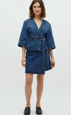 Global Funk Bluse - Merie SS - Vintage Blue Wash