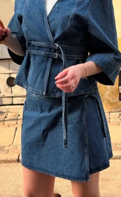 Global Funk Bluse - Merie SS - Vintage Blue Wash