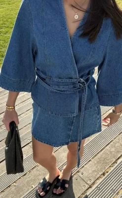 Global Funk Bluse - Merie SS - Vintage Blue Wash