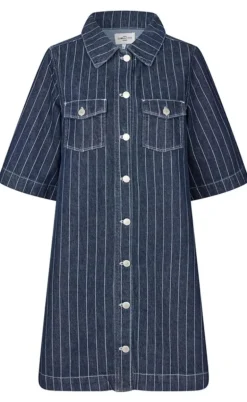 Global Funk Kjole - Mira-G - Navy Pinstripe