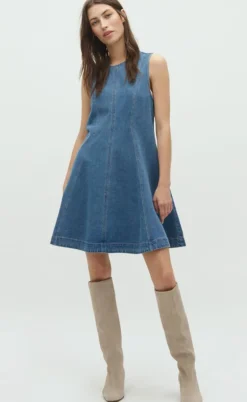 Global Funk Kjole - Rihann Peplum-G - Midt Vintage Brushing