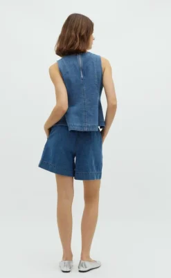 Global Funk Top - Rihne Peplum-G - Midt Vintage Brushing