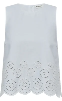 Global Funk Top - Rihne Scallop-G - White