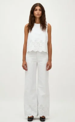 Global Funk Top - Rihne Scallop-G - White