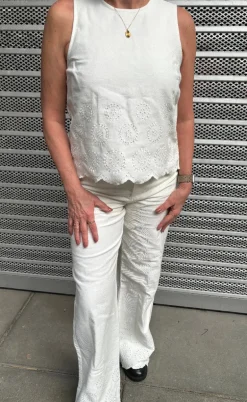 Global Funk Top - Rihne Scallop-G - White