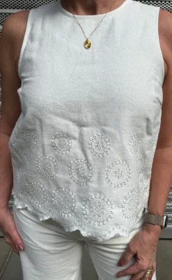 Global Funk Top - Rihne Scallop-G - White