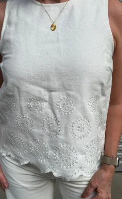 Global Funk Top - Rihne Scallop-G - White