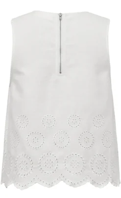 Global Funk Top - Rihne Scallop-G - White