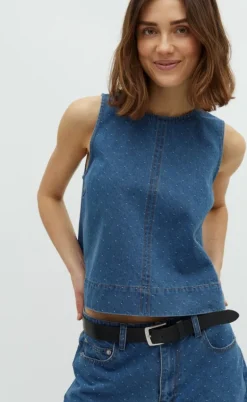 Global Funk Top - Rihne-G - Midt Blue Dot