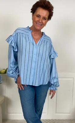 Gossia Bluse - Rami - Blue Stripes