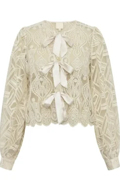 Gossia Bluse - Siv - Creme