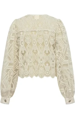 Gossia Bluse - Siv - Creme