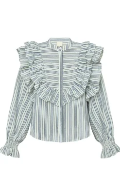 Gossia Skjorte - Coco - Blue/Offwhite Stripes