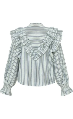 Gossia Skjorte - Coco - Blue/Offwhite Stripes