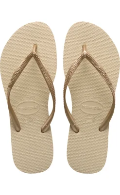 Havaianas Klipklappere - Slim - SandGrey/L. Gold