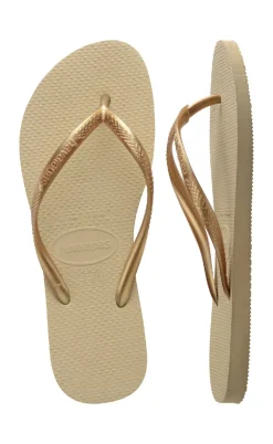 Havaianas Klipklappere - Slim - SandGrey/L. Gold