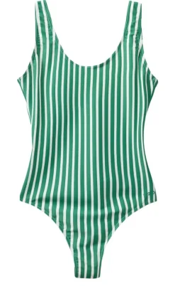H2O Badedragt - Stripe Swim - Posy Green