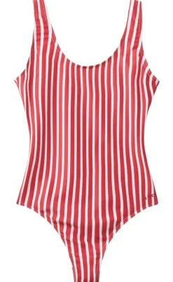 H2O Badedragt - Stripe Swim - Red