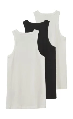 H2O Fagerholt Top - 3 Pack Tank Top - White/Black