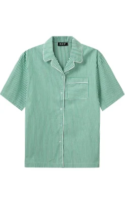 H2O Skjorte - Rønne Essential - Green/White