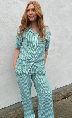 H2O Skjorte - Rønne Essential - Green/White