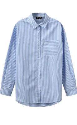 H2O Skjorte - Rønne Essential LS - Blue/White Stripe