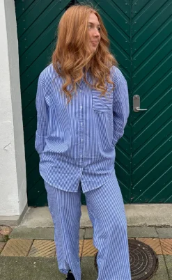 H2O Skjorte - Rønne Essential LS - Blue/White Stripe