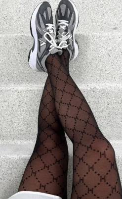 Hype The Detail Strømpebukser - Logo 25 Denier - Black