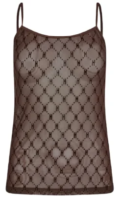 Hype The Detail Top - Mesh Singlet - Brown