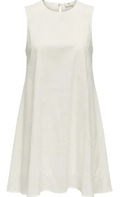 JDY Kjole - Clara Anglaise - Cloud Dancer