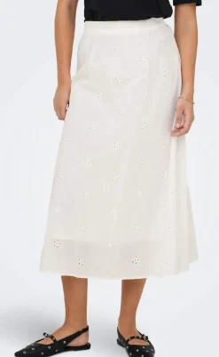 JDY Nederdel - Clara Anglaise - Cloud Dancer