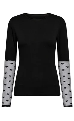 Liberte Bluse - Isa Ls Lace Sleeve - Black Heart