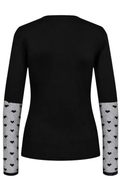 Liberte Bluse - Isa Ls Lace Sleeve - Black Heart