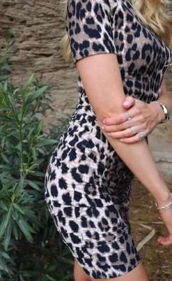 Liberte Kjole - Alma SS - Big Lux Leo/Fossil