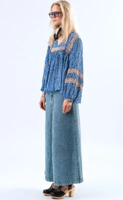 Lollys Laundry Bluse - Teel - Blue