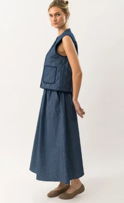 Lollys Laundry Nederdel - Akane Maxi - Dark Blue