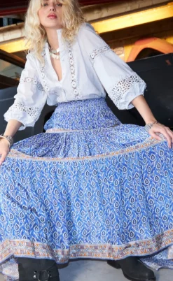 Lollys Laundry Nederdel - Diamond - Blue