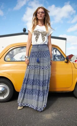 Lollys Laundry T-shirt - Roma Bow - White