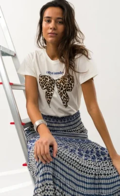 Lollys Laundry T-shirt - Roma Bow - White