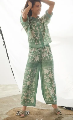 Love & Divine Bukser - Love1176-4 - Green Flower