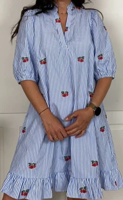 Love & Divine Kjole - Love1385 - Blue/Cherry