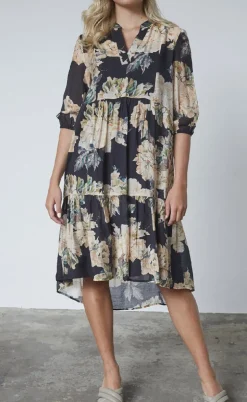 Love & Divine Kjole - Love958-9 - Black Flower