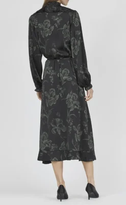 Love & Divine Kjole - Love1194-2 - Black/Green Flower