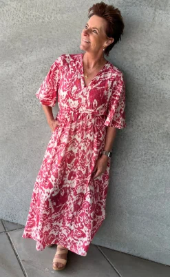 Love & Divine Kjole - Love1340-1 - Red Ethnic