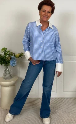 Love & Divine Skjorte - Love1280  -  Blue Stripe