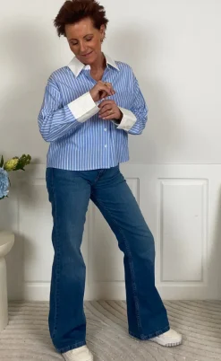 Love & Divine Skjorte - Love1280  -  Blue Stripe