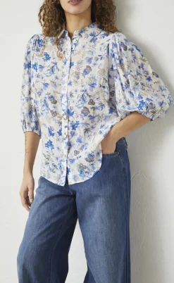 Love & Divine Skjorte - Love436-14 - Blue Flower