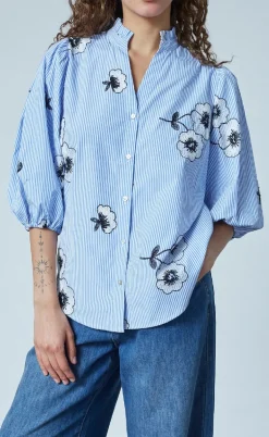 Love & Divine Skjorte - Love456-8 - Stripe/Flower