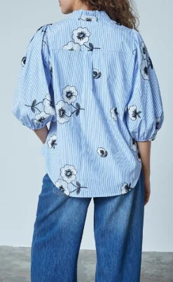 Love & Divine Skjorte - Love456-8 - Stripe/Flower