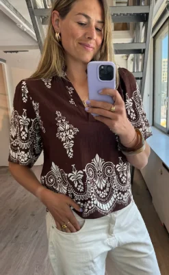 Love & Divine Top - Love1296-2 - Brown/Paisley